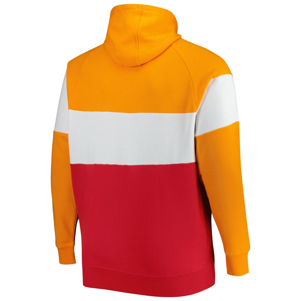 Tampa Bay Buccaneers New Era Big & Tall Throwback Colorblock Fleece Raglan Pullover Hoodie Orange/Red | NFL