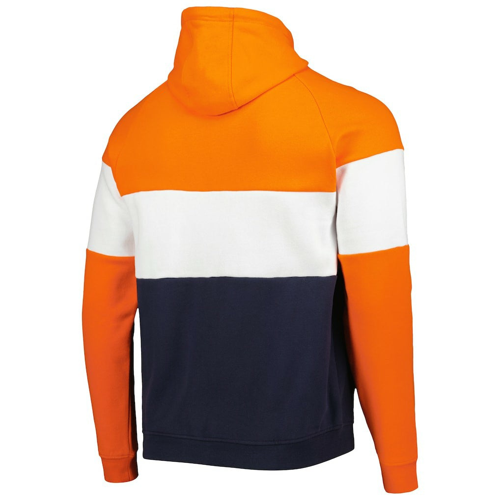 Chicago Bears New Era Colorblock Throwback Pullover Hoodie Navy/Orange | NFL