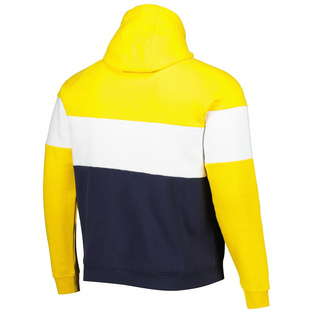 Los Angeles Rams New Era Colorblock Throwback Pullover Hoodie Navy/Gold | NFL