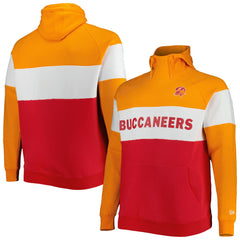 Tampa Bay Buccaneers New Era Big & Tall Throwback Colorblock Raglan Pullover Hoodie Red | NFL