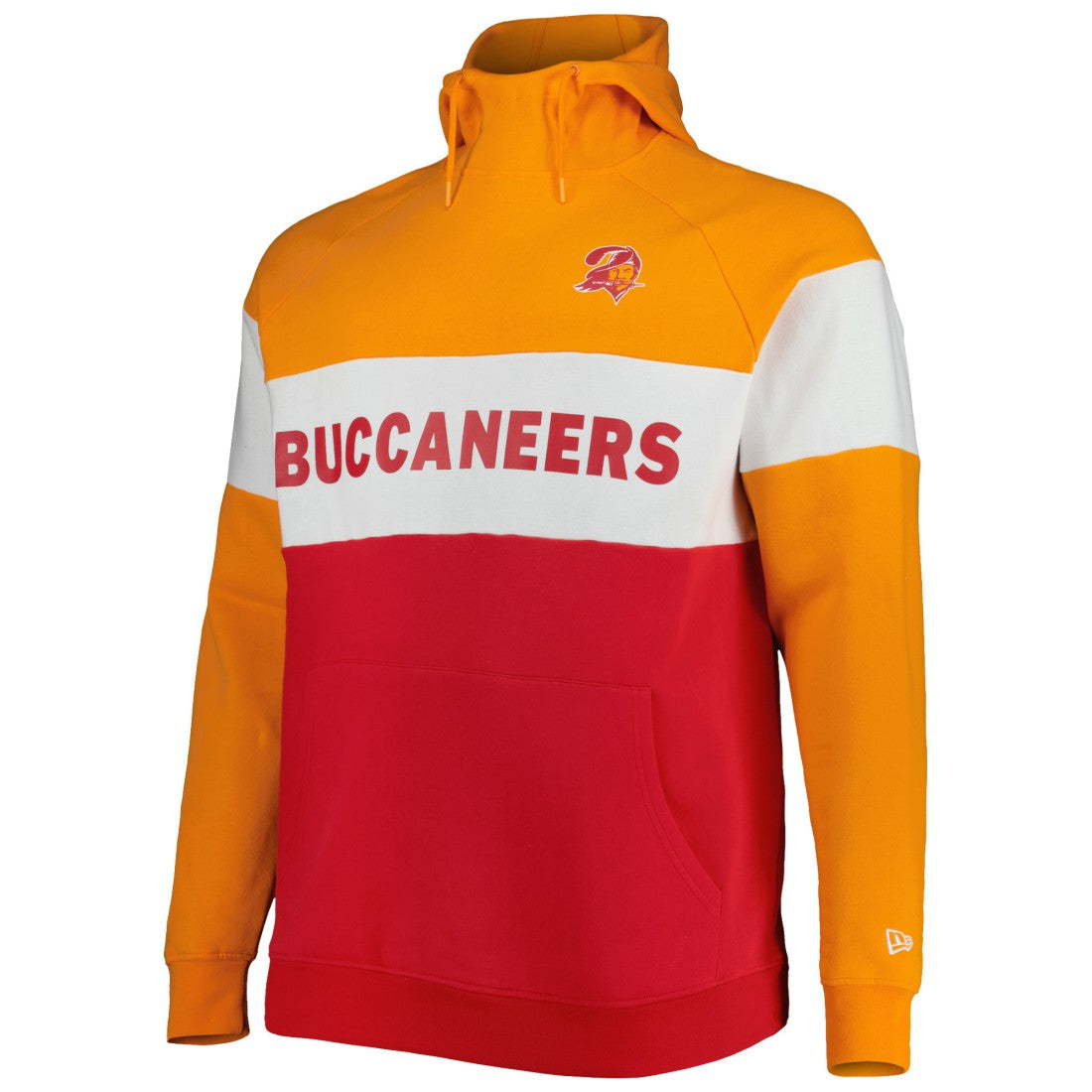 Tampa Bay Buccaneers New Era Big & Tall Throwback Colorblock Raglan Pullover Hoodie Red | NFL