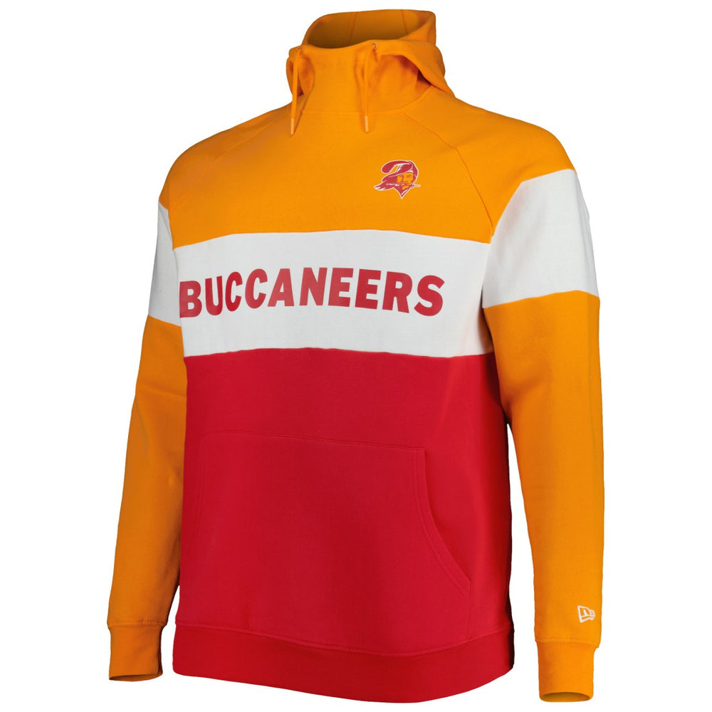 Tampa Bay Buccaneers New Era Big & Tall Throwback Colorblock Raglan Pullover Hoodie Red | NFL