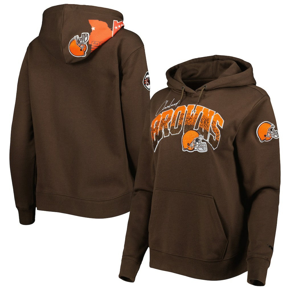 Cleveland Browns Pro Standard Women's Local Patch Pullover Hoodie Brown | NFL