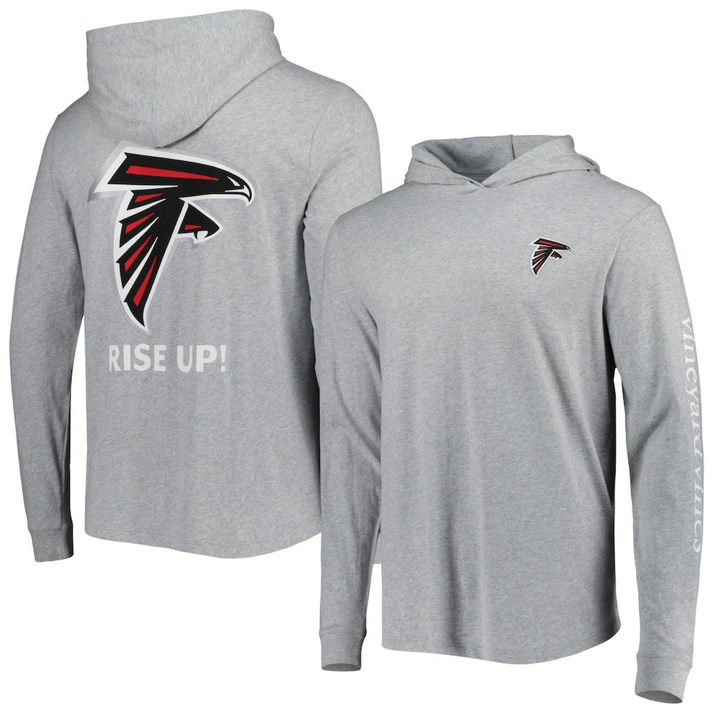Atlanta Falcons Vineyard Vines Local Long Sleeve Hoodie T-Shirt Heathered Gray | NFL