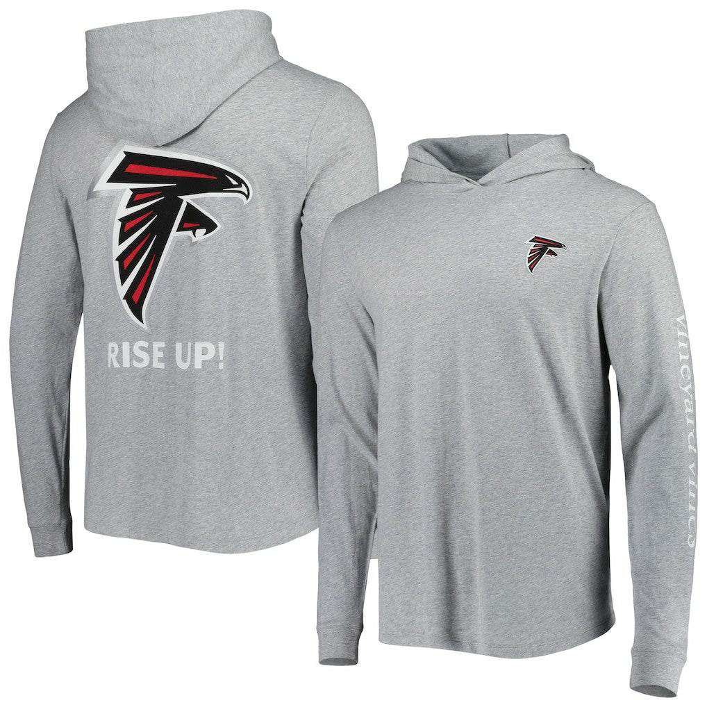 Atlanta Falcons Vineyard Vines Local Long Sleeve Hoodie T-Shirt Heathered Gray | NFL