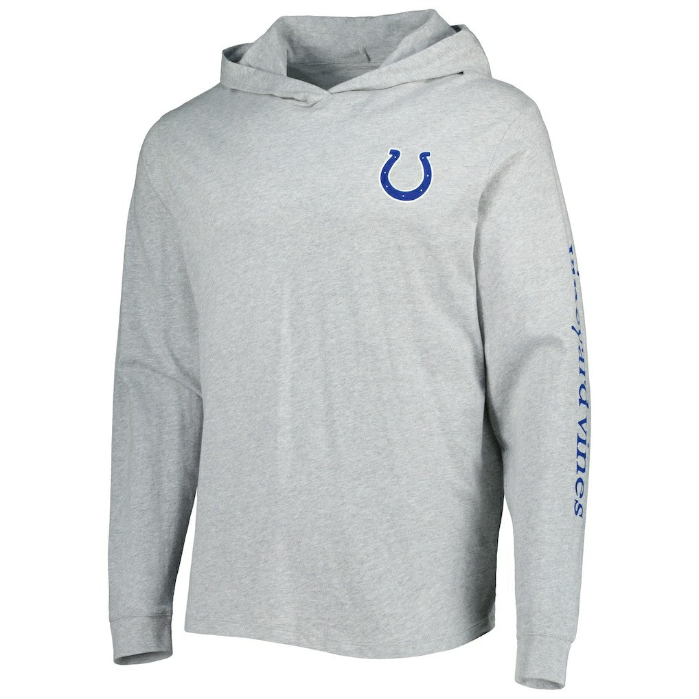 Indianapolis Colts Vineyard Vines Local Long Sleeve Hoodie T-Shirt Heathered Gray | NFL