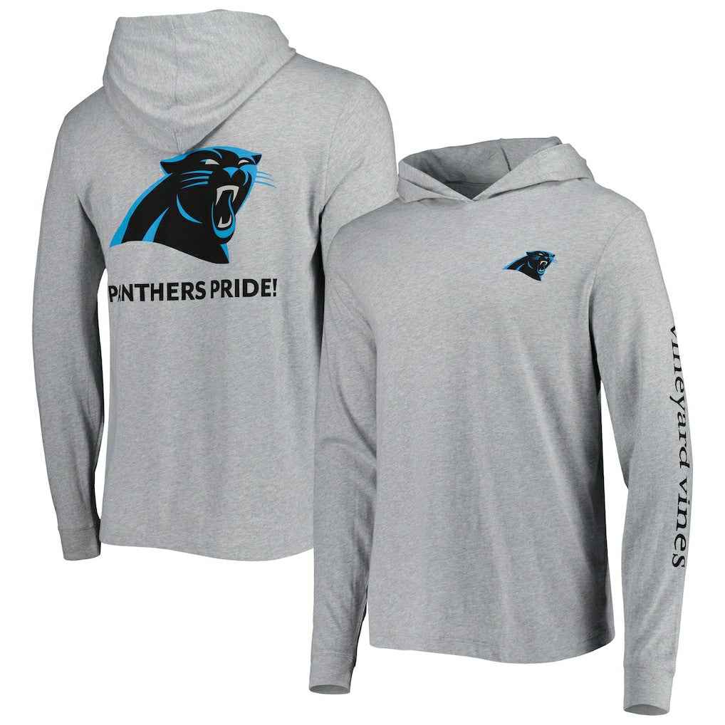 Carolina Panthers Vineyard Vines Local Long Sleeve Hoodie T-Shirt Heathered Gray | NFL