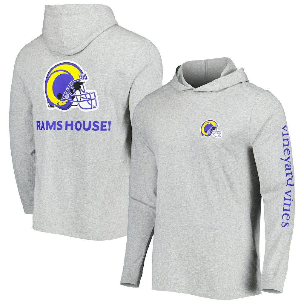 Los Angeles Rams Vineyard Vines Local Long Sleeve Hoodie T-Shirt Heathered Gray | NFL