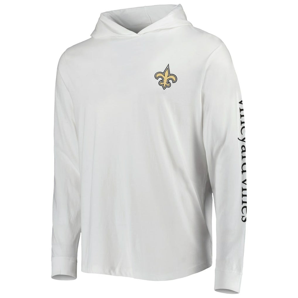 New Orleans Saints Vineyard Vines Local Long Sleeve Hoodie T-Shirt White | NFL