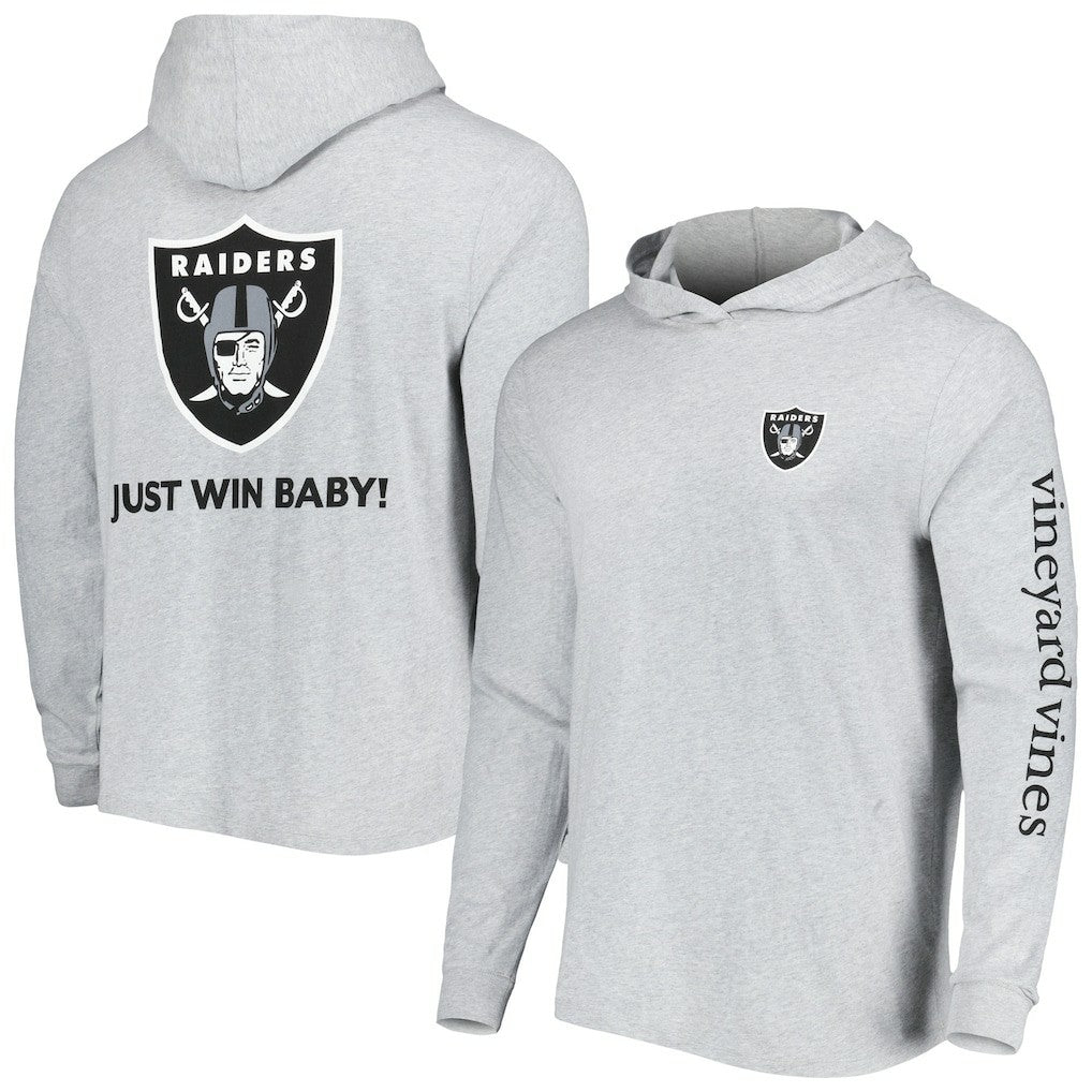 Las Vegas Raiders Vineyard Vines Local Long Sleeve Hoodie T-Shirt Heathered Gray | NFL