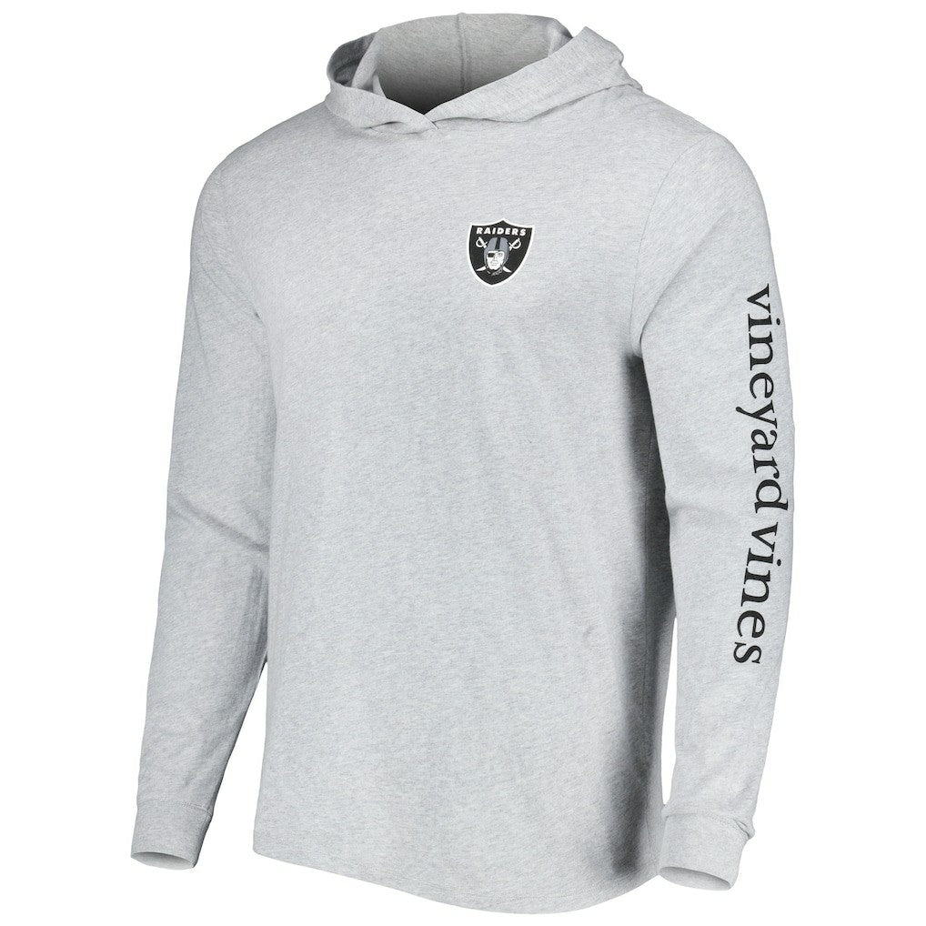 Las Vegas Raiders Vineyard Vines Local Long Sleeve Hoodie T-Shirt Heathered Gray | NFL