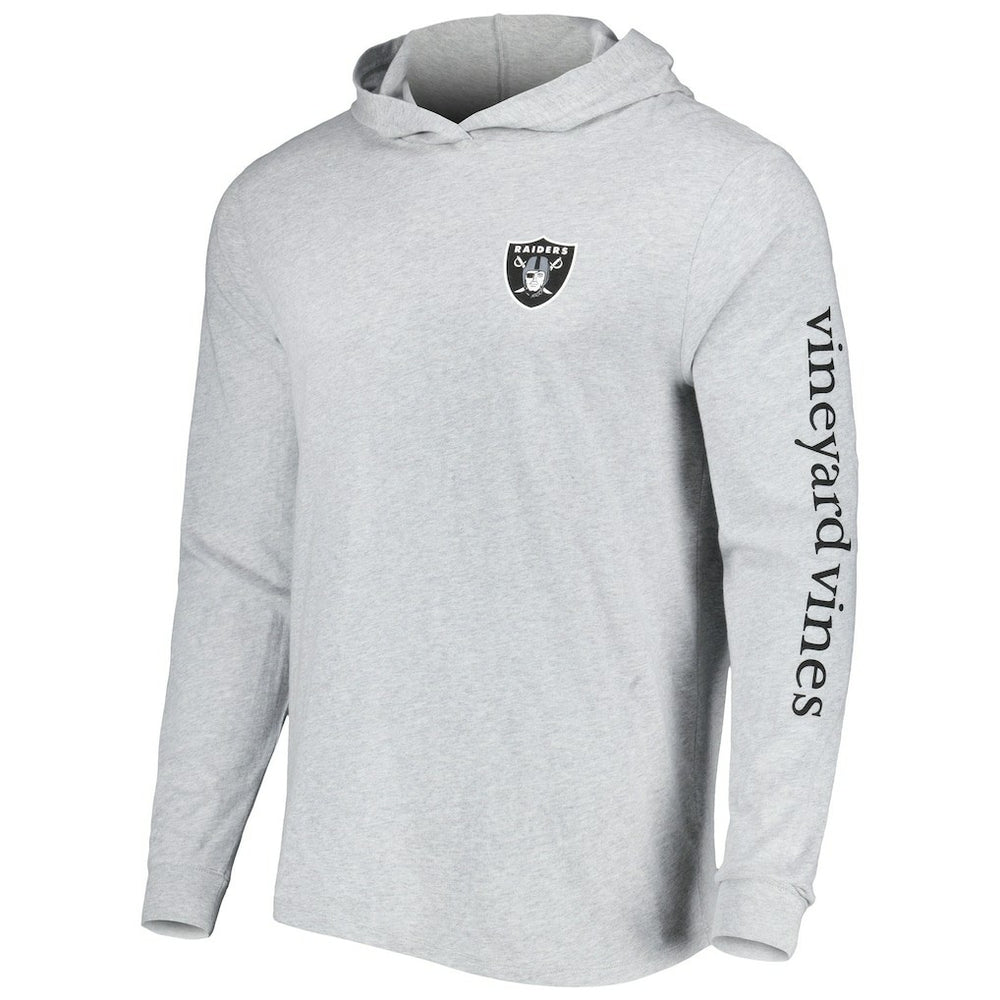 Las Vegas Raiders Vineyard Vines Local Long Sleeve Hoodie T-Shirt Heathered Gray | NFL
