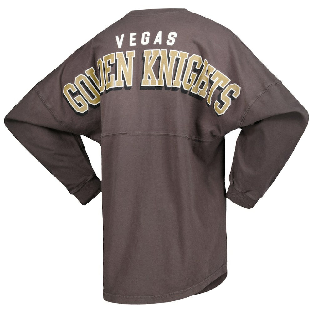 Vegas Golden Knights Fanatics Women's Spirit Lace-Up V-Neck Long Sleeve Jersey T-Shirt - Charcoal - NHL
