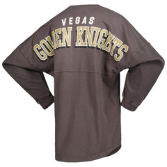 Vegas Golden Knights Fanatics Women's Spirit Lace-Up V-Neck Long Sleeve Jersey T-Shirt - Charcoal - NHL