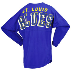 St. Louis Blues Fanatics Women's Spirit Lace-Up V-Neck Long Sleeve Jersey T-Shirt - Blue - NHL