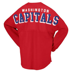Washington Capitals Fanatics Women's Spirit Lace-Up V-Neck Long Sleeve Jersey T-Shirt - Red - NHL