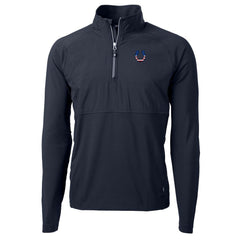 Indianapolis Colts Cutter & Buck Adapt Eco Knit Hybrid Recycled Quarter-Zip Pullover Top Navy | NFL