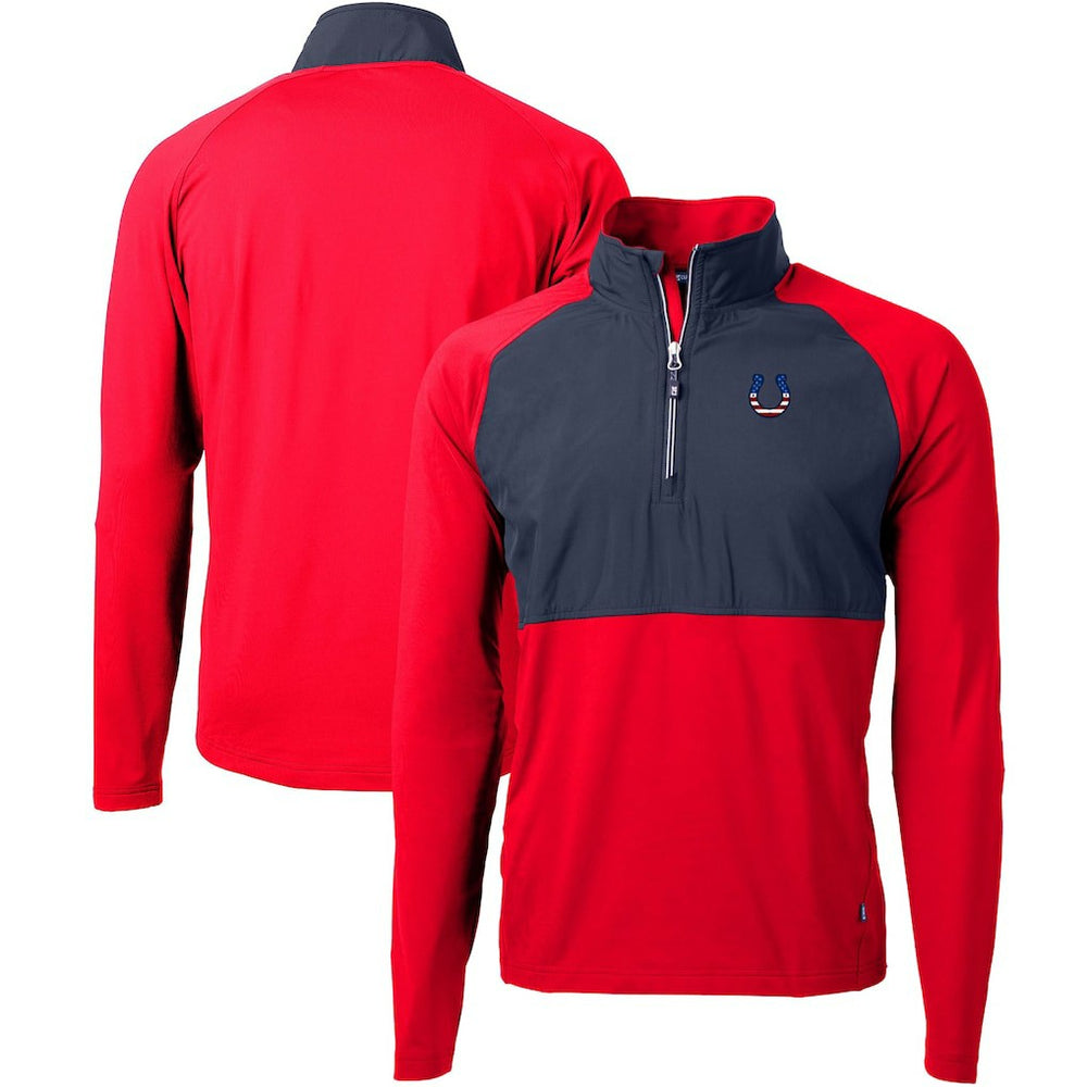 Indianapolis Colts Cutter & Buck Adapt Eco Knit Hybrid Recycled Quarter-Zip Pullover Top Red | NFL