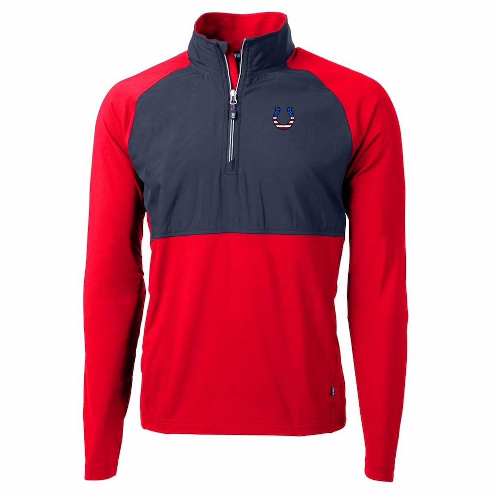 Indianapolis Colts Cutter & Buck Adapt Eco Knit Hybrid Recycled Quarter-Zip Pullover Top Red | NFL