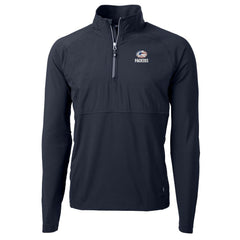 Green Bay Packers Cutter & Buck Adapt Eco Knit Hybrid Recycled Quarter-Zip Pullover Top Navy | NFL