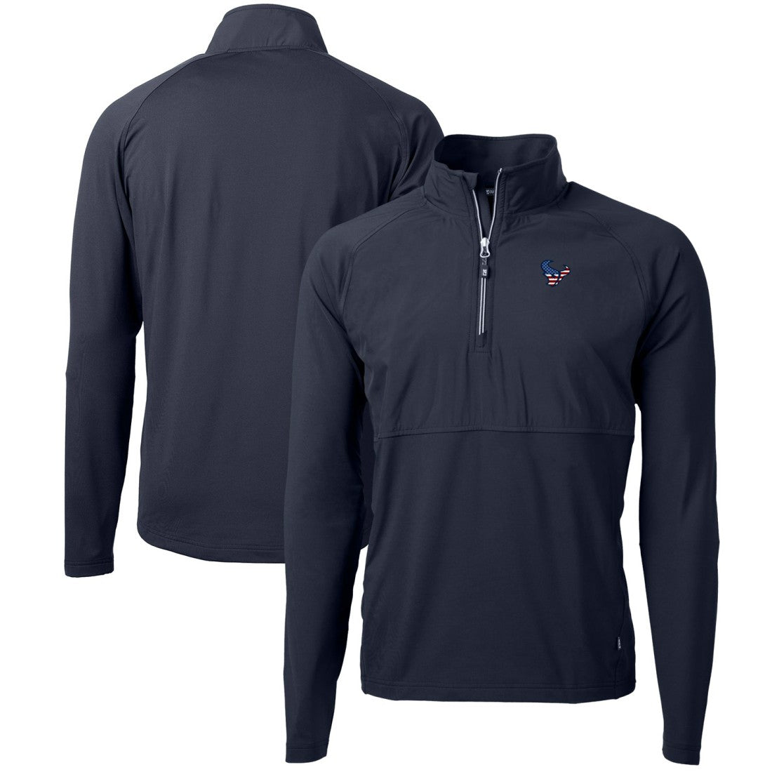Houston Texans Cutter & Buck Adapt Eco Knit Hybrid Recycled Quarter-Zip Pullover Top Navy | NFL