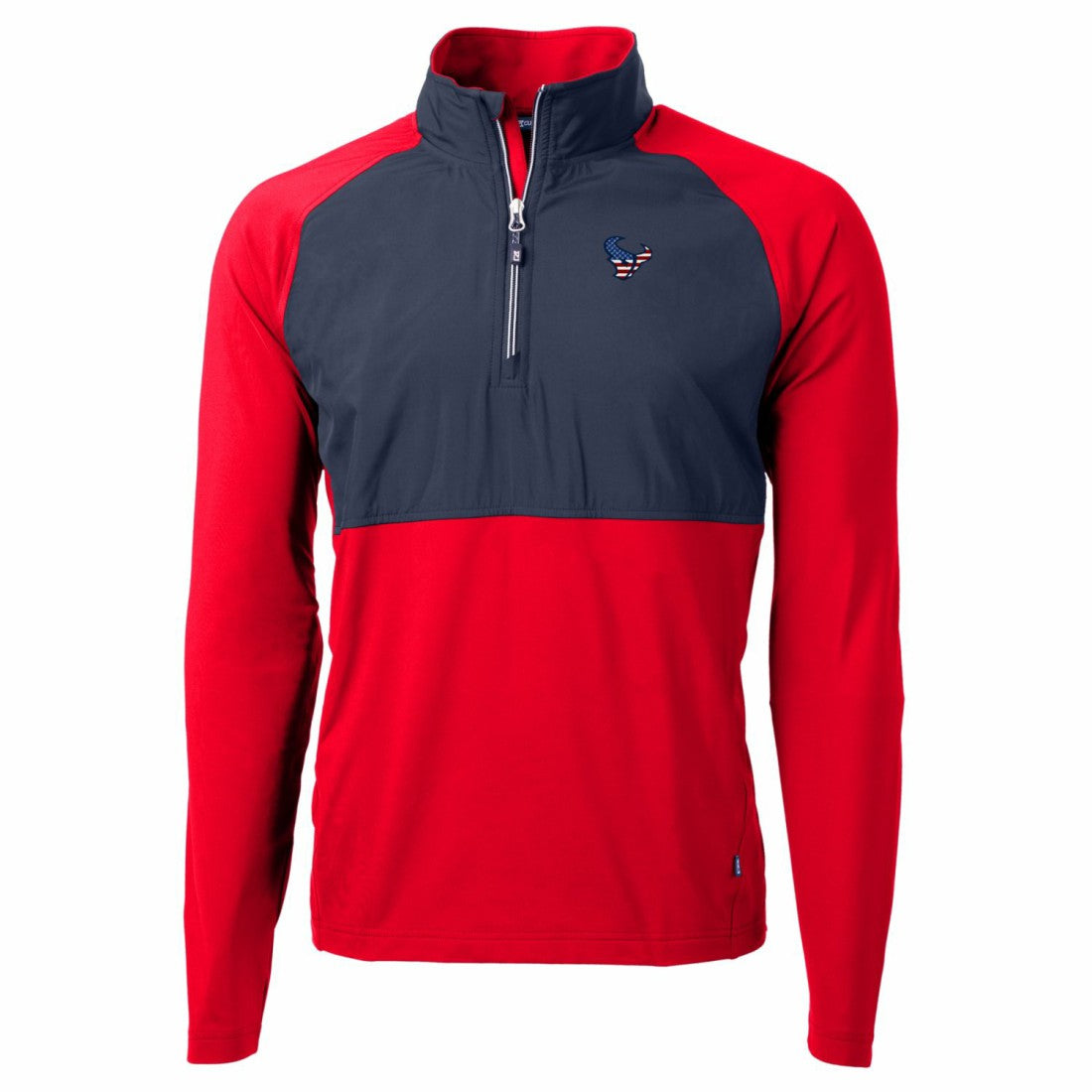 Houston Texans Cutter & Buck Adapt Eco Knit Hybrid Recycled Quarter-Zip Pullover Top Red | NFL