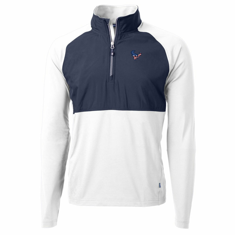 Houston Texans Cutter & Buck Adapt Eco Knit Hybrid Recycled Quarter-Zip Pullover Top White | NFL