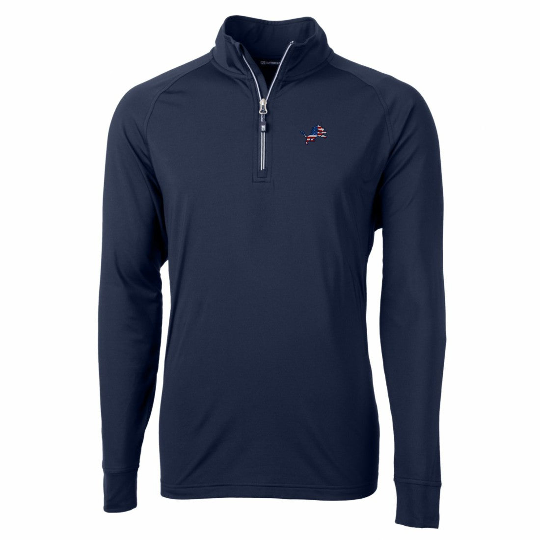 Detroit Lions Cutter & Buck Team Adapt Eco Knit Hybrid Recycled Quarter-Zip Pullover Top Navy | NFL