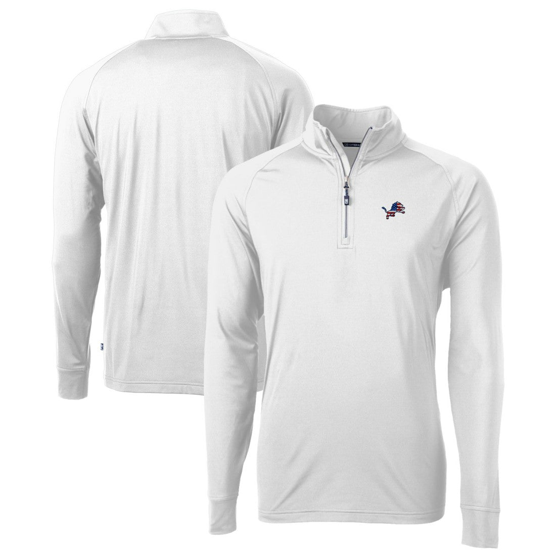 Detroit Lions Cutter & Buck Team Adapt Eco Knit Hybrid Recycled Quarter-Zip Pullover Top White | NFL