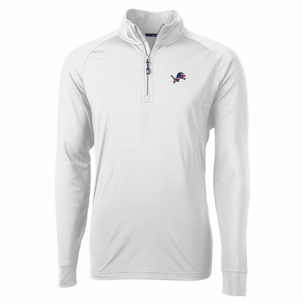 Detroit Lions Cutter & Buck Team Adapt Eco Knit Hybrid Recycled Quarter-Zip Pullover Top White | NFL