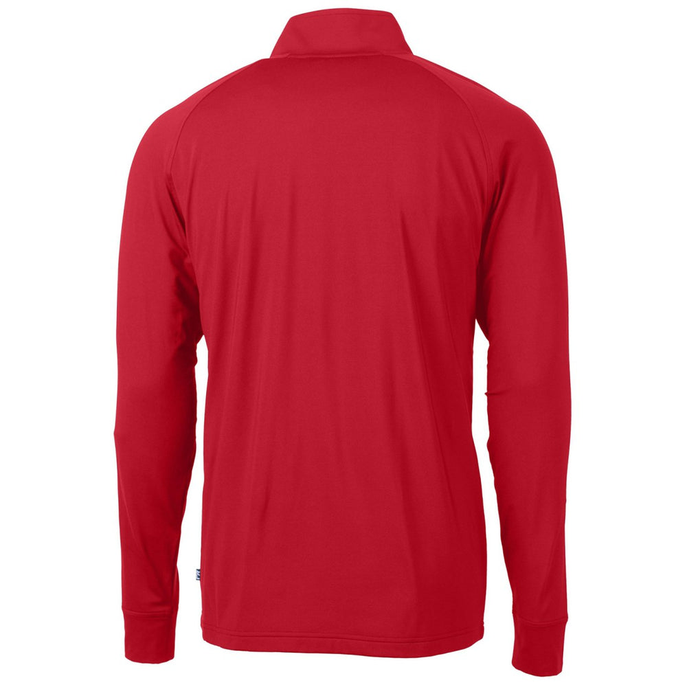 Tennessee Titans Cutter & Buck Team Adapt Eco Knit Hybrid Recycled Quarter-Zip Pullover Top Red | NFL