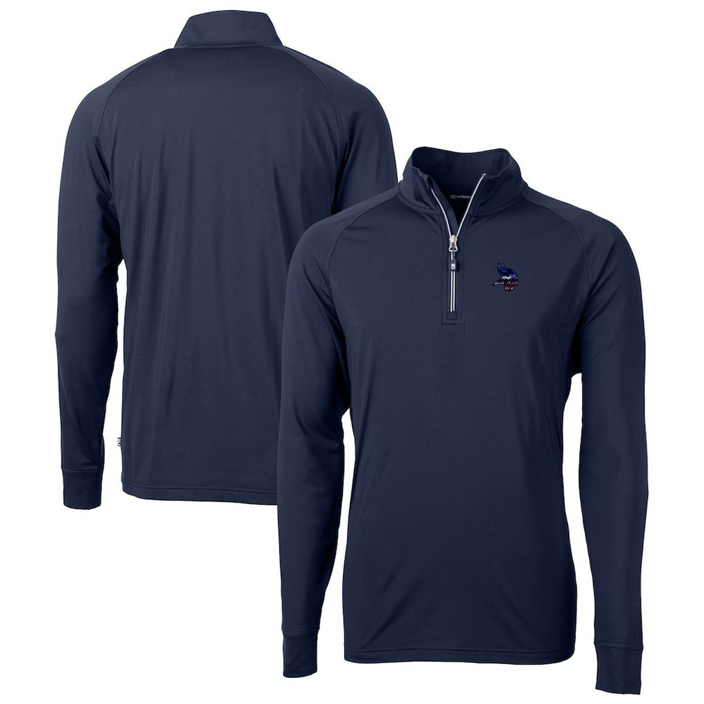 Minnesota Vikings Cutter & Buck Team Adapt Eco Knit Hybrid Recycled Quarter-Zip Pullover Top Navy | NFL