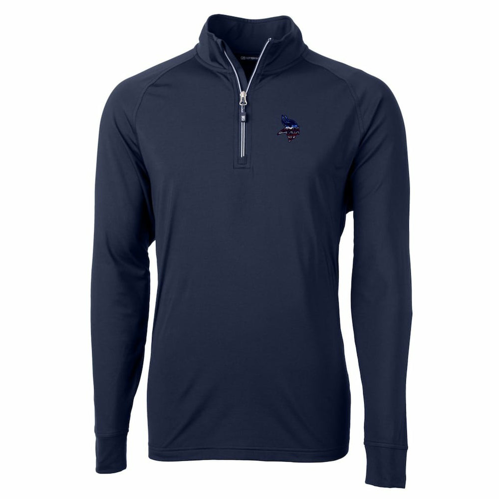 Minnesota Vikings Cutter & Buck Team Adapt Eco Knit Hybrid Recycled Quarter-Zip Pullover Top Navy | NFL