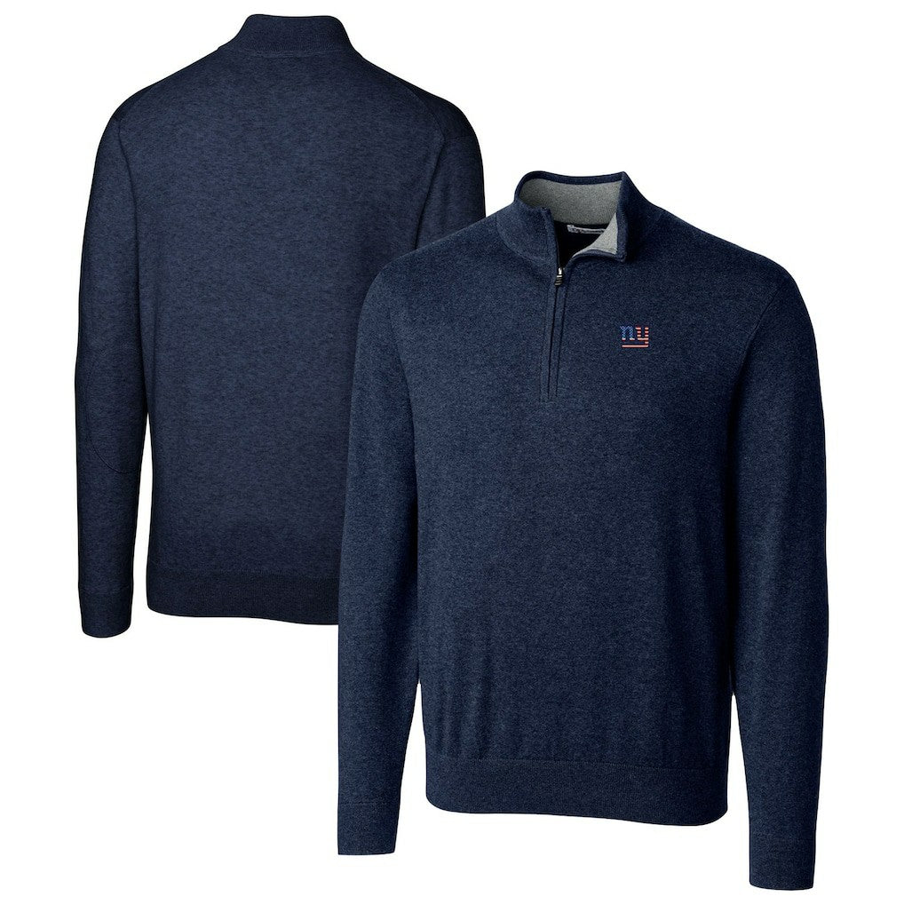 New York Giants Cutter & Buck Lakemont Quarter-Zip Pullover Sweater Navy | NFL