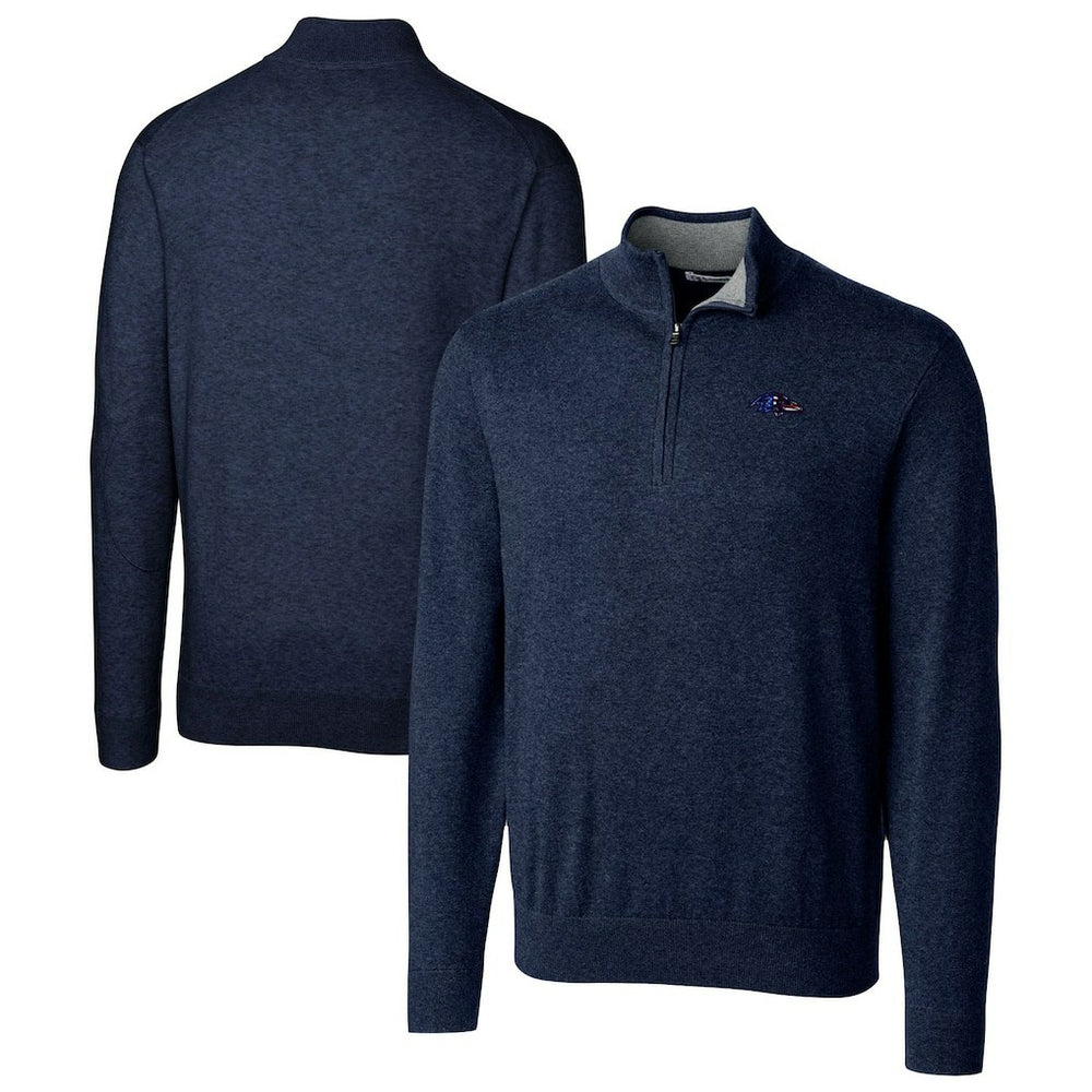 Baltimore Ravens Cutter & Buck Lakemont Quarter-Zip Pullover Sweater Navy | NFL