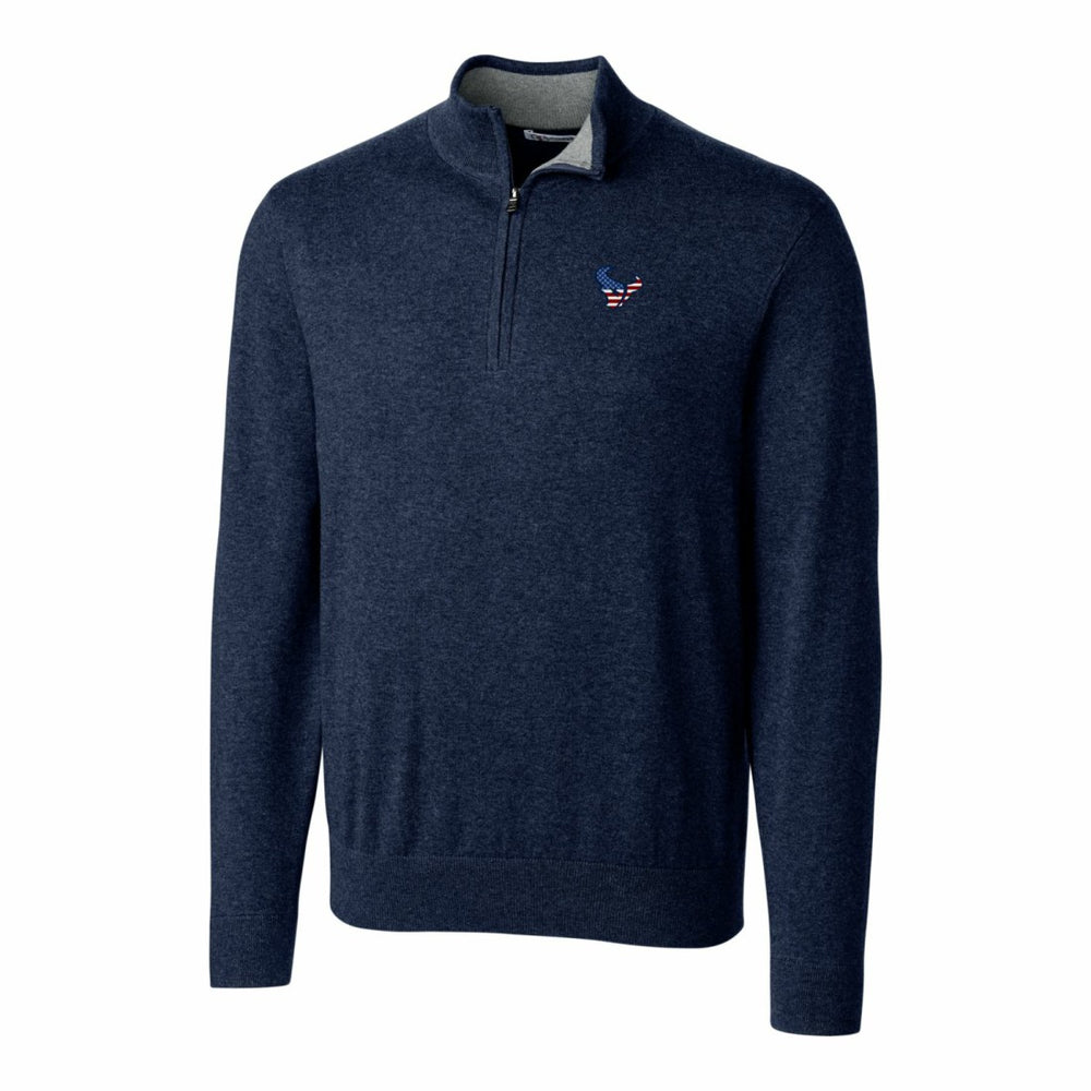 Houston Texans Cutter & Buck Lakemont Quarter-Zip Pullover Sweater Navy | NFL