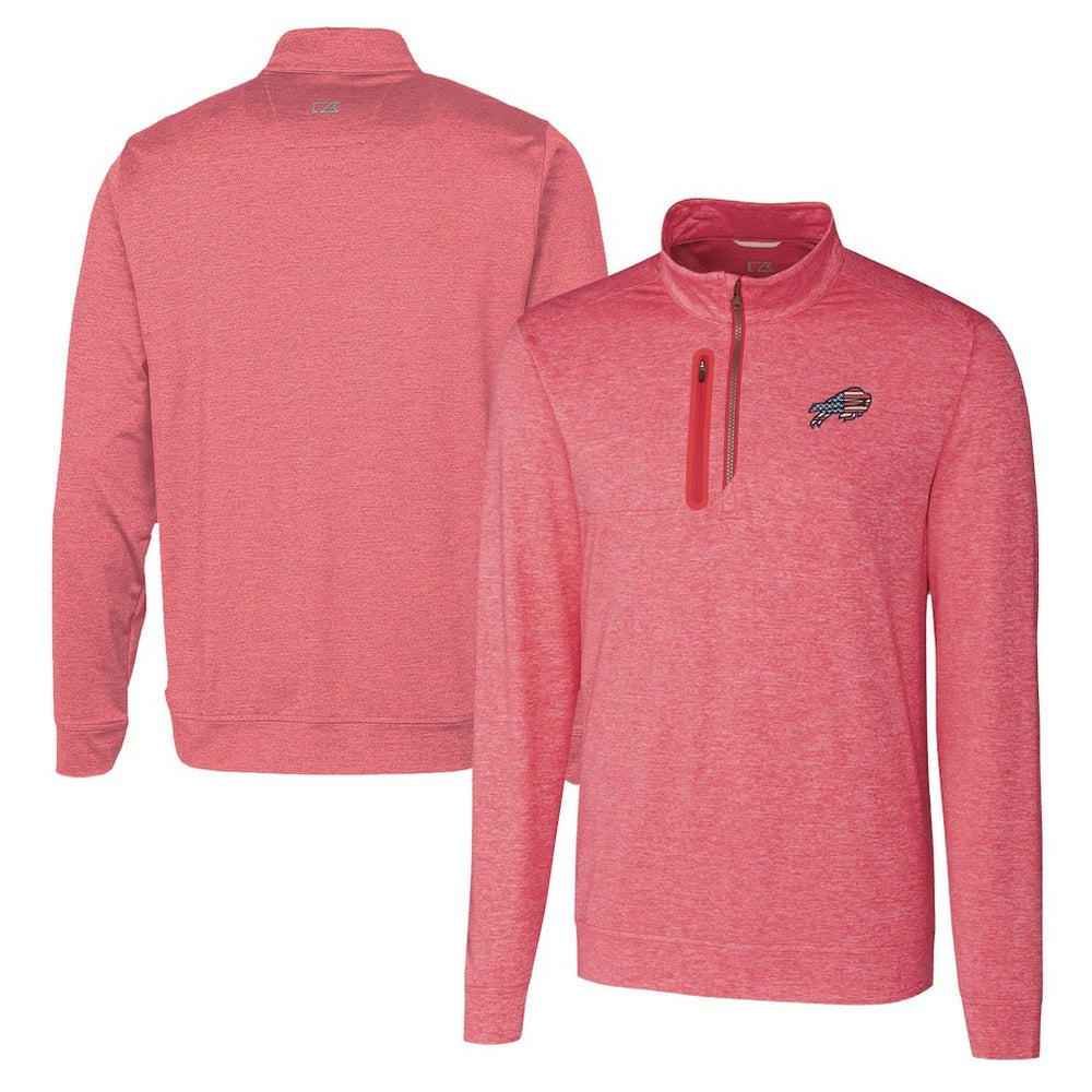 Buffalo Bills Cutter & Buck Americana Stealth Quarter-Zip Pullover Top Red | NFL