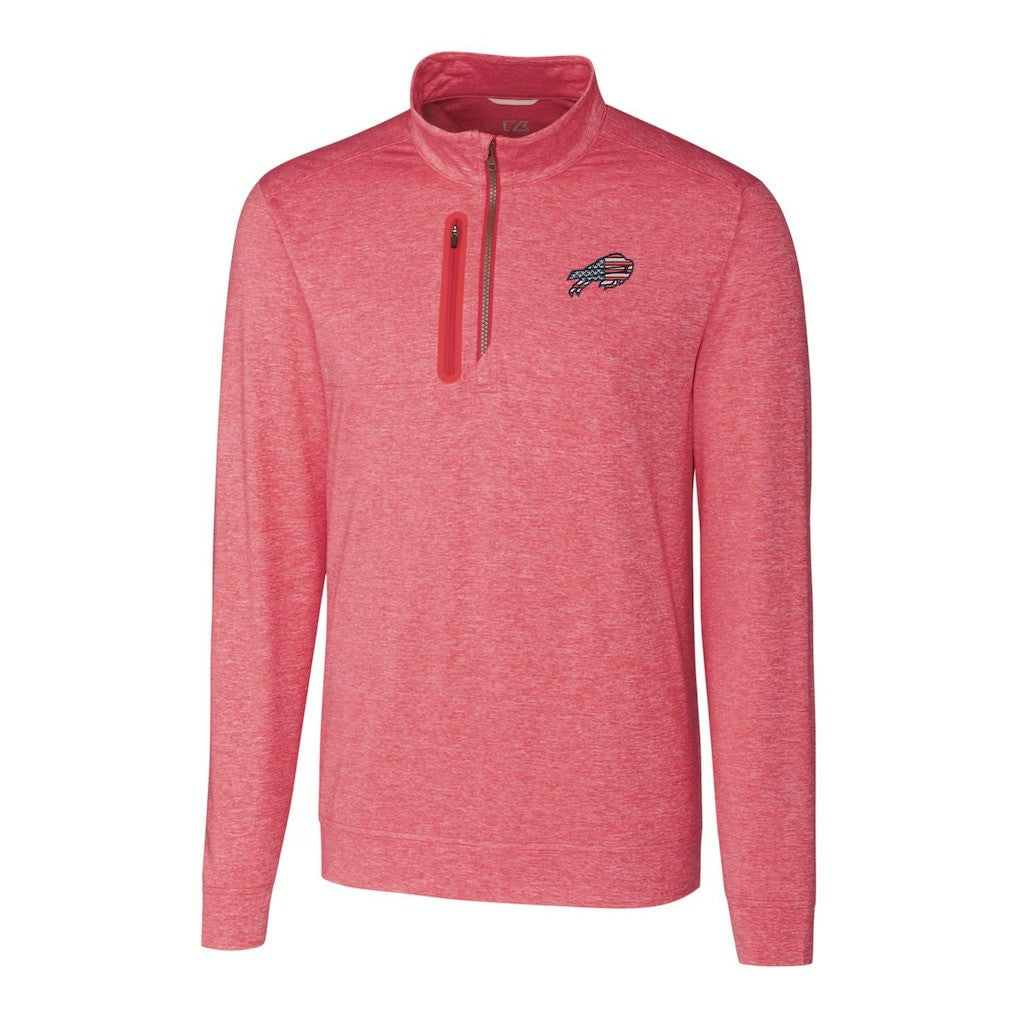 Buffalo Bills Cutter & Buck Americana Stealth Quarter-Zip Pullover Top Red | NFL