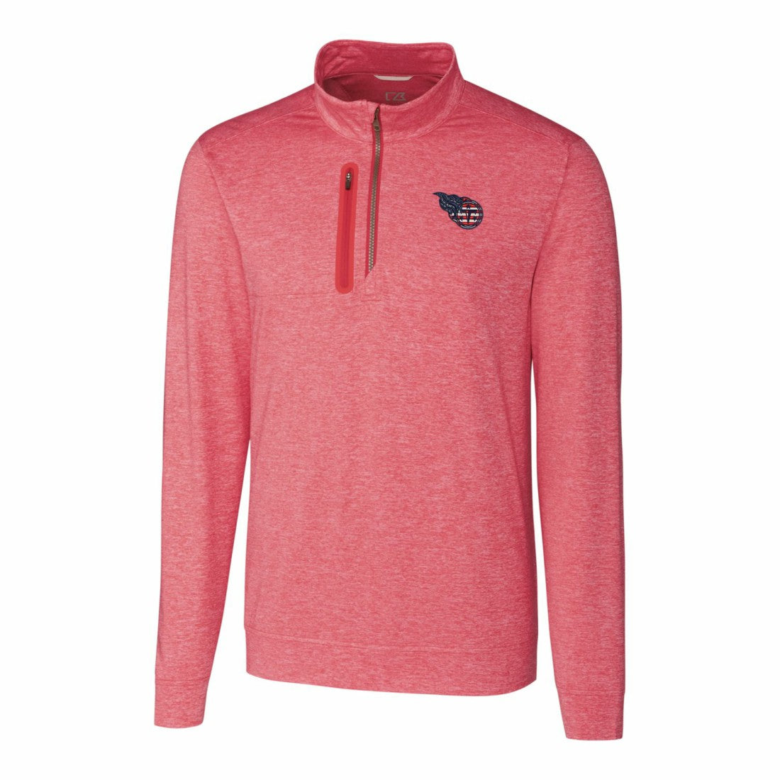 Tennessee Titans Cutter & Buck Stealth Quarter-Zip Pullover Top Heathered Cardinal | NFL