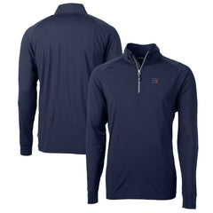 New York Giants Cutter & Buck Big & Tall Adapt Eco Knit Stretch Recycled Quarter-Zip Pullover Top Navy | NFL