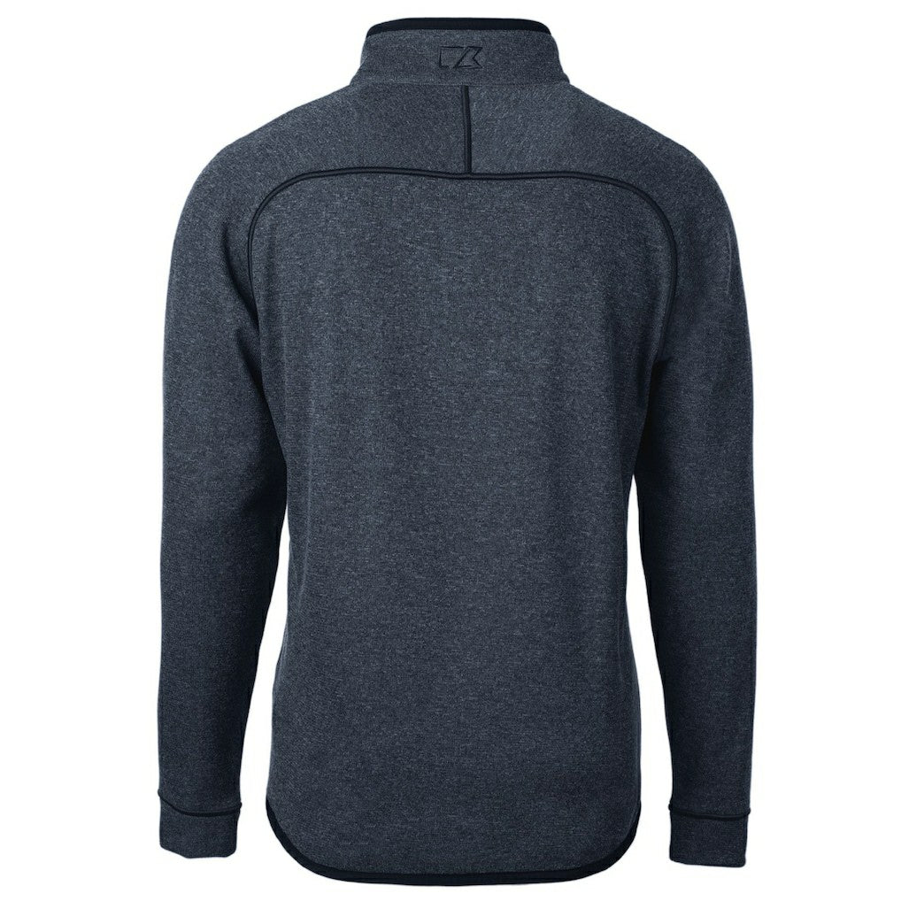 Kansas City Chiefs Cutter & Buck Big & Tall Mainsail Sweater Knit Half-Zip Pullover Jacket Heathered Navy | NFL