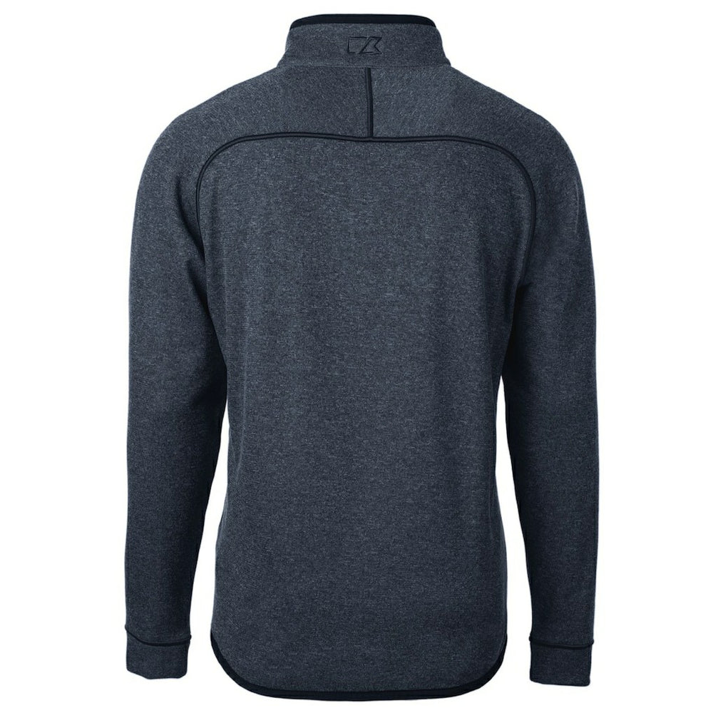 Kansas City Chiefs Cutter & Buck Big & Tall Mainsail Sweater Knit Half-Zip Pullover Jacket Heathered Navy | NFL