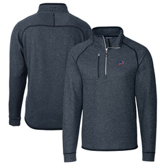Detroit Lions Cutter & Buck Big & Tall Mainsail Sweater Knit Half-Zip Pullover Jacket Heathered Navy | NFL
