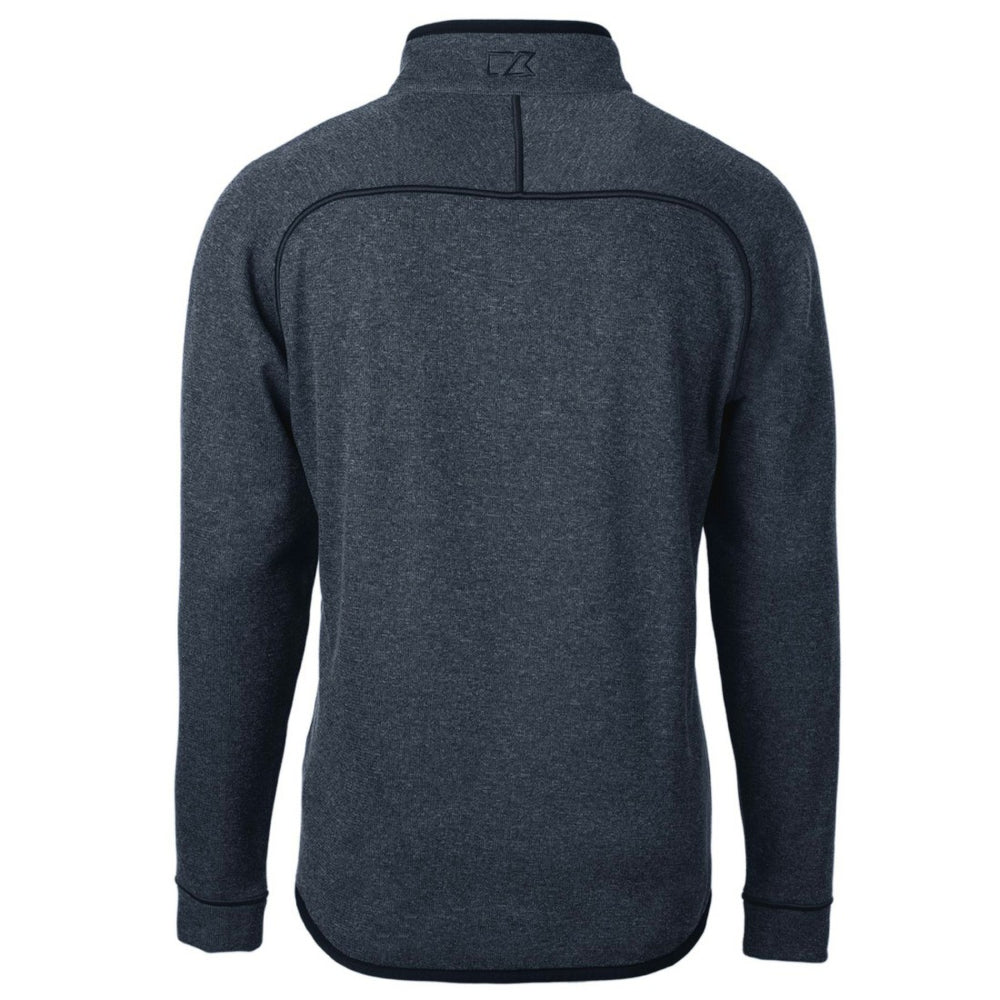 Detroit Lions Cutter & Buck Big & Tall Mainsail Sweater Knit Half-Zip Pullover Jacket Heathered Navy | NFL