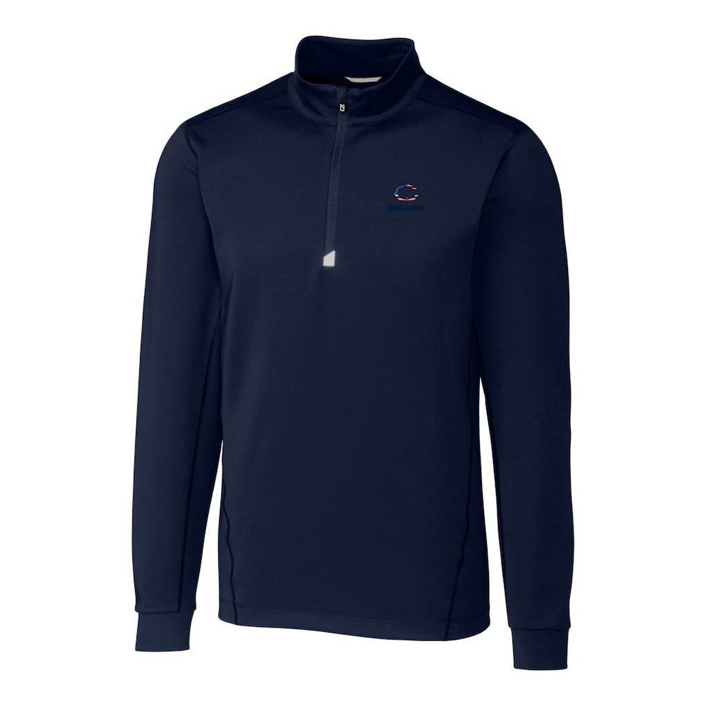 Chicago Bears Cutter & Buck Big & Tall Traverse Stretch Quarter-Zip Pullover Top Navy | NFL
