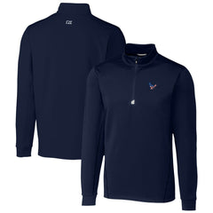 Houston Texans Cutter & Buck Big & Tall Traverse Stretch Quarter-Zip Pullover Top Navy | NFL