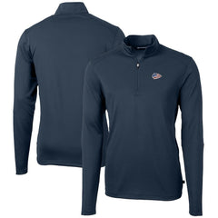 Kansas City Chiefs Cutter & Buck Big & Tall Virtue Eco Pique Recycled Quarter-Zip Jacket Navy | NFL