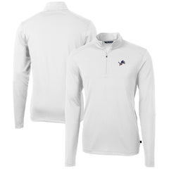 Detroit Lions Cutter & Buck Big & Tall Virtue Eco Pique Recycled Quarter-Zip Jacket White | NFL