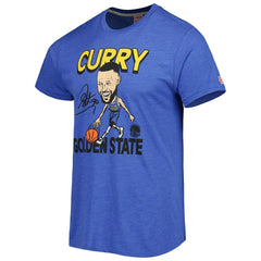 Stephen Curry Golden State Warriors Homage Player Caricature Tri-Blend T-Shirt Royal - NBA