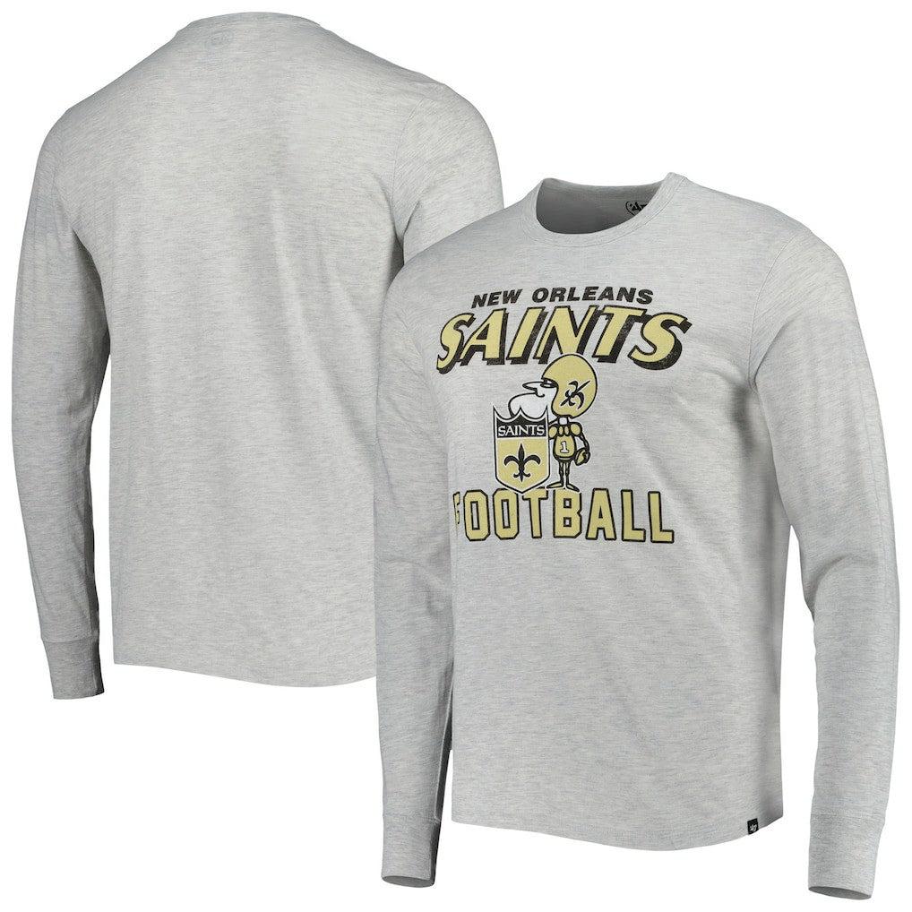 New Orleans Saints '47 Dozer Franklin Long Sleeve T-Shirt Heathered Gray | 47 brand
